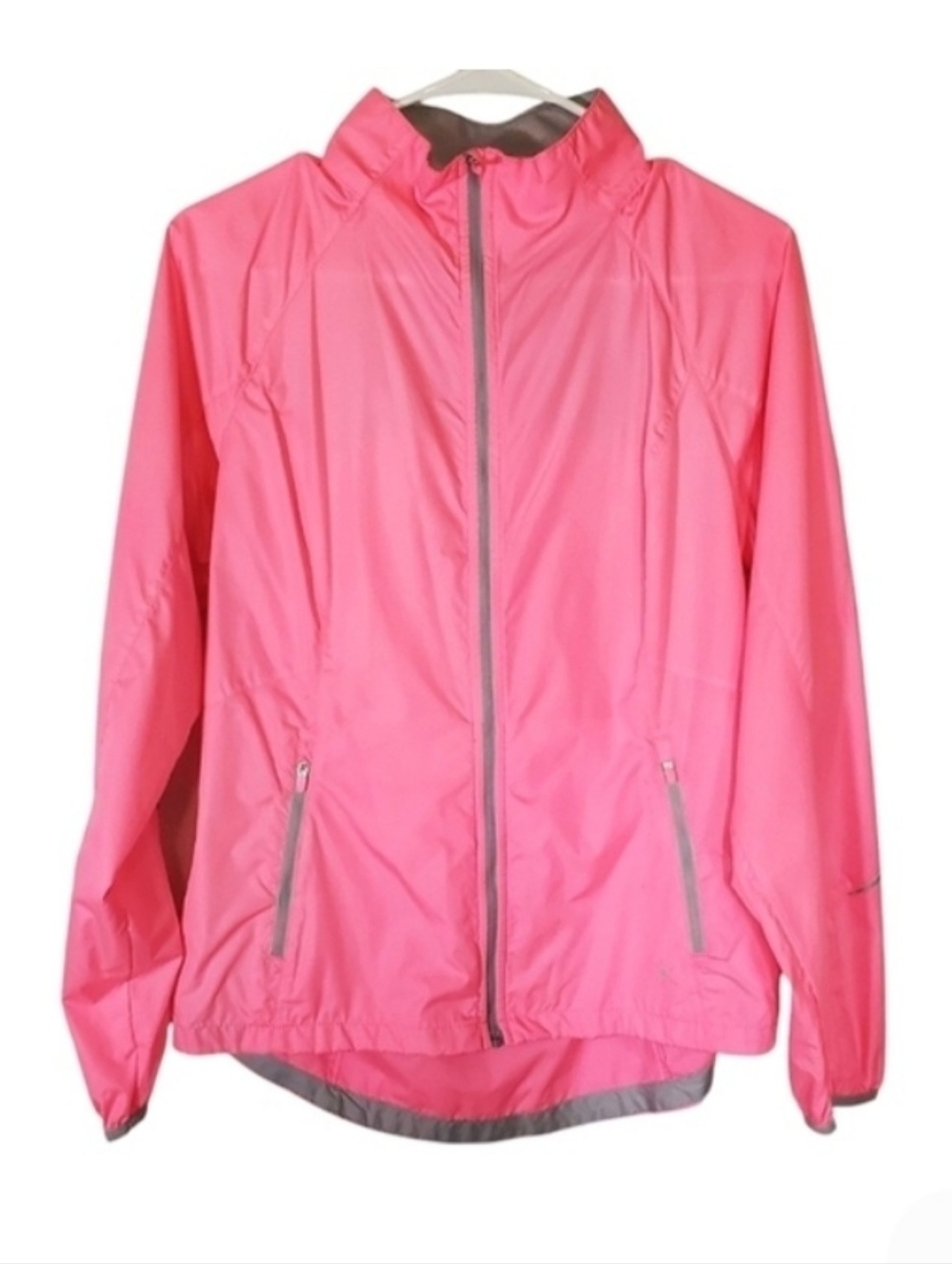 2044 * Danskin Now Girls Full Zip Windbreaker Neon Pink Size S (4/6)